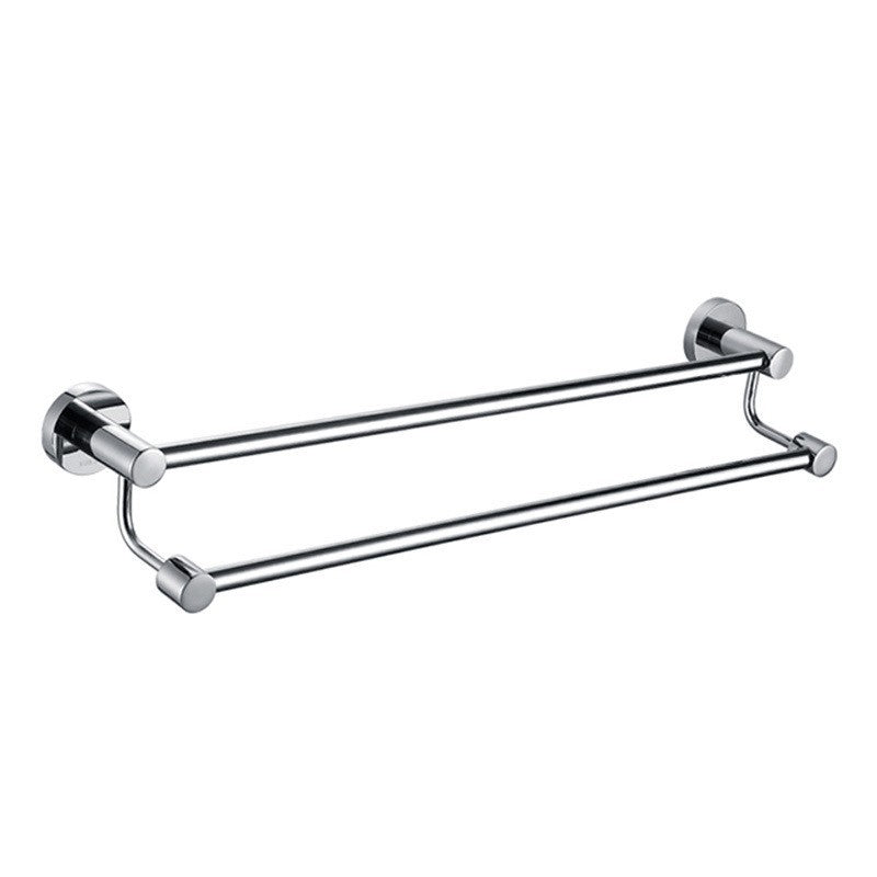 304 stainless steel towel rack, non perforated, bathroom towel double pole hanging rack, household towel rack - Korvel
