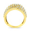 Anillo de cóctel de banda de bypass de múltiples filas de diamantes de oro amarillo de 10K - Talla 7