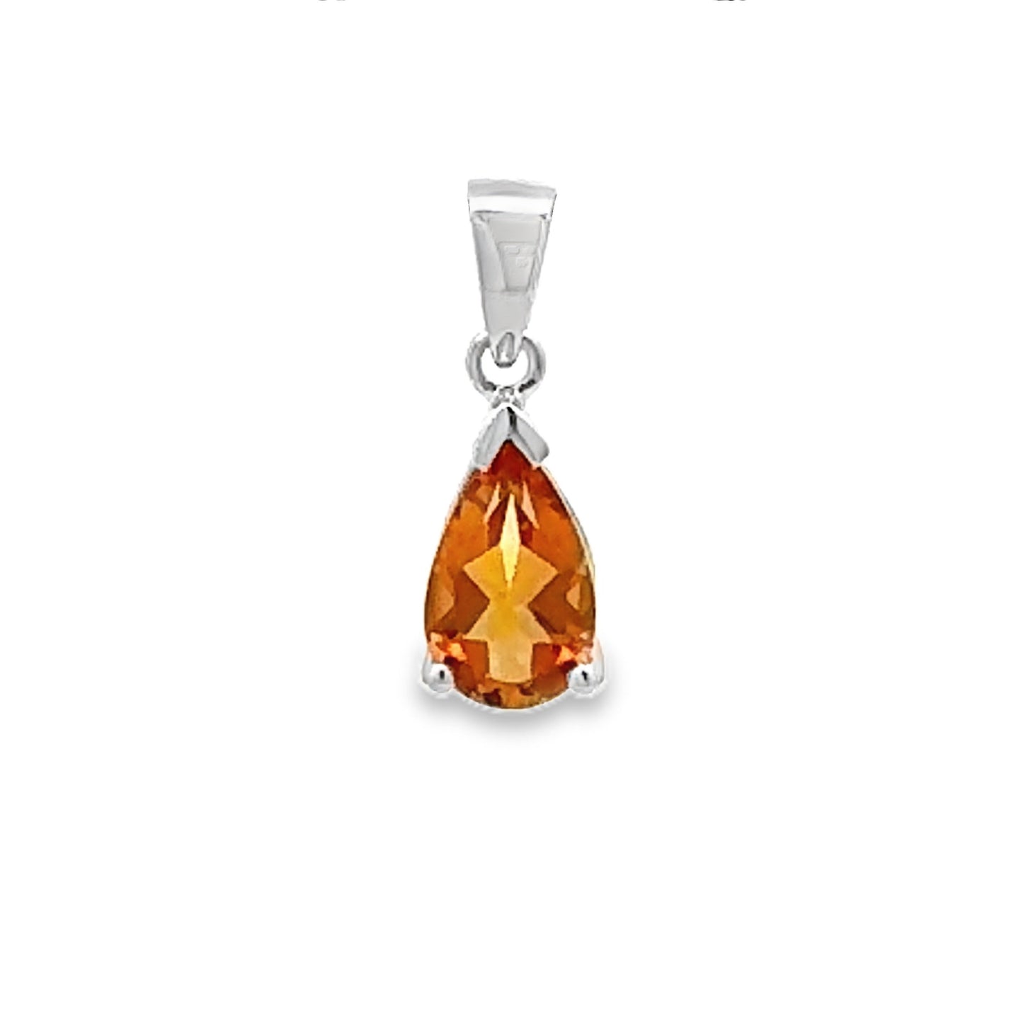 Colgante de Citrino de 0.70ct en Oro Blanco de 10KT