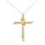 10K Two-Tone Gold Diamond-Accented Cross Pendant Necklace
