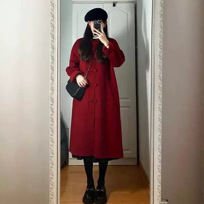 Abrigo de lana de longitud media estilo Hepburn para petite