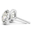 Boucles d'oreilles halo rond en or blanc 14 carats