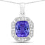 Pendentif en Tanzanite et Diamant de 2,52 Carats en Or Blanc 14K