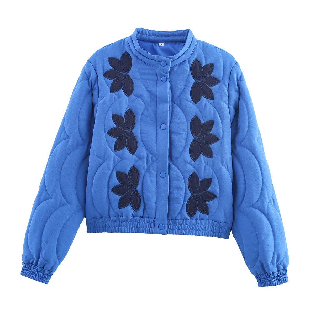 French Embroidered Cotton-Padded Bomber Jacket for Women
