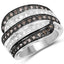 0.80 Carat Brown and White Diamond Sterling Silver Engagement Ring