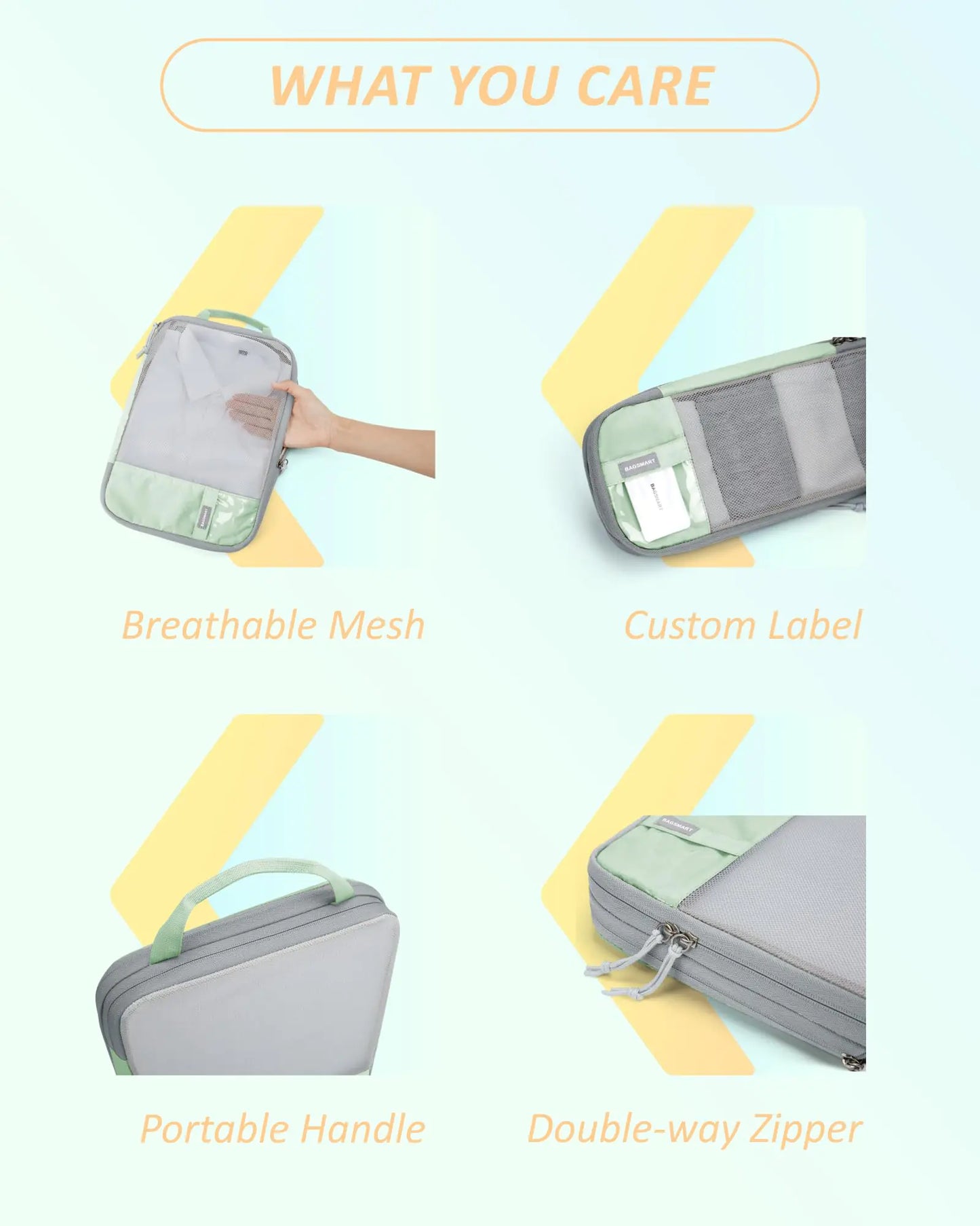 Ensemble de cubes de compression BAGSMART - Organisateurs de voyage