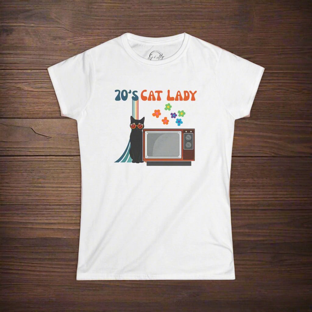Camiseta Gráfica de Gata de los 70 - Estilo Retro para Amantes de los Gatos