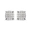 Boucles d'oreilles en diamant princesse en or blanc 10K en forme de coussin