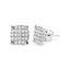 Boucles d'oreilles en diamant princesse en or blanc 10K en forme de coussin