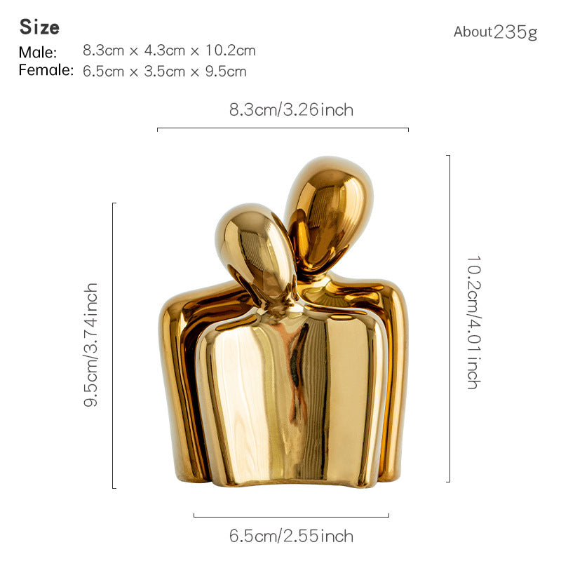 Creative couple figure decoration Newlywed home decoration Lover sculpture decoration figure desktop living room bookshelf decor - Korvel