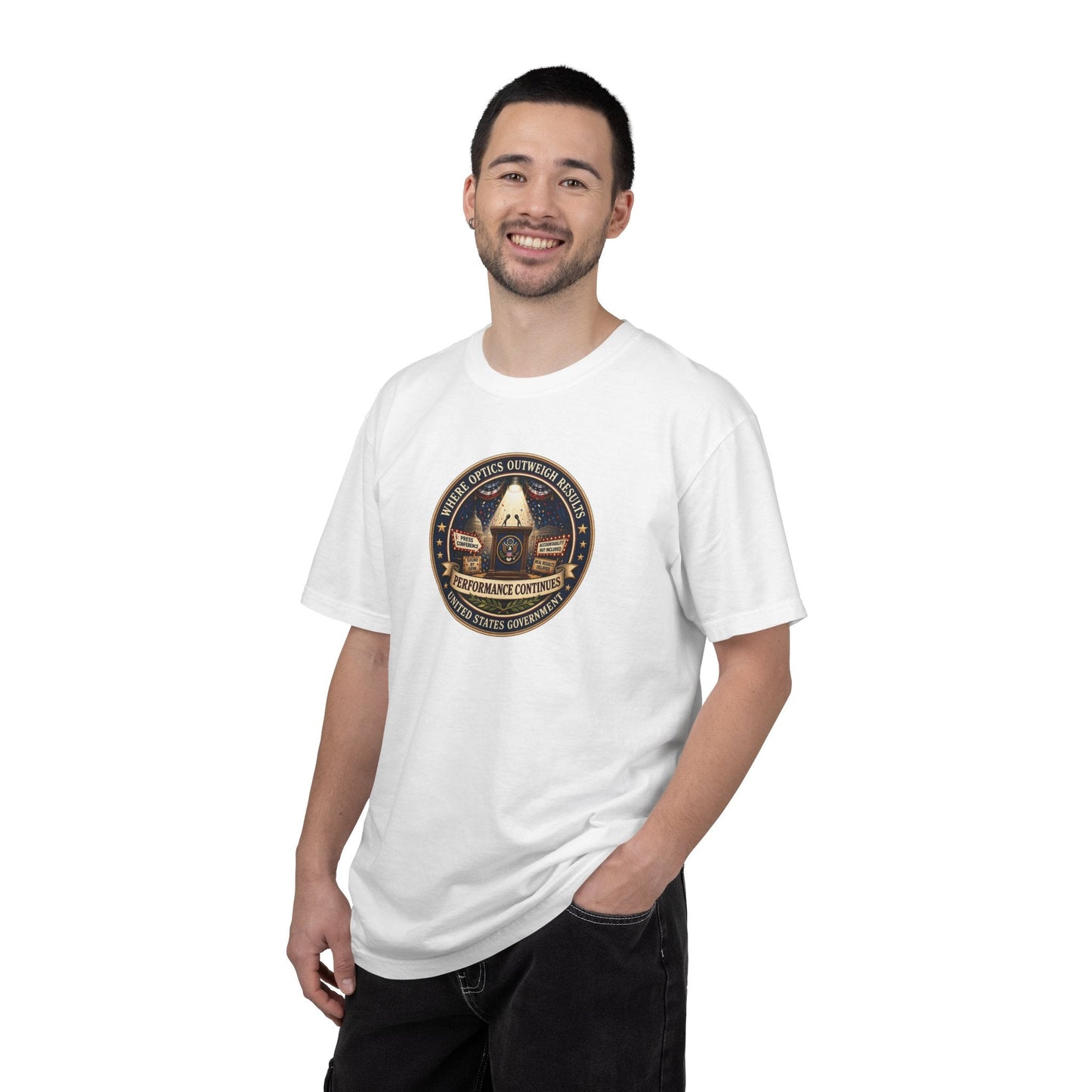 T-shirt graphique Where Optics Outweigh Results