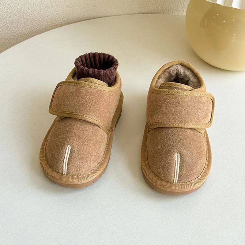 Baby Cotton Shoes Autumn/Winter New Children's Velvet Shoes Men's and Women's Shoes Fake Split Toe Snow Boots - Korvel
