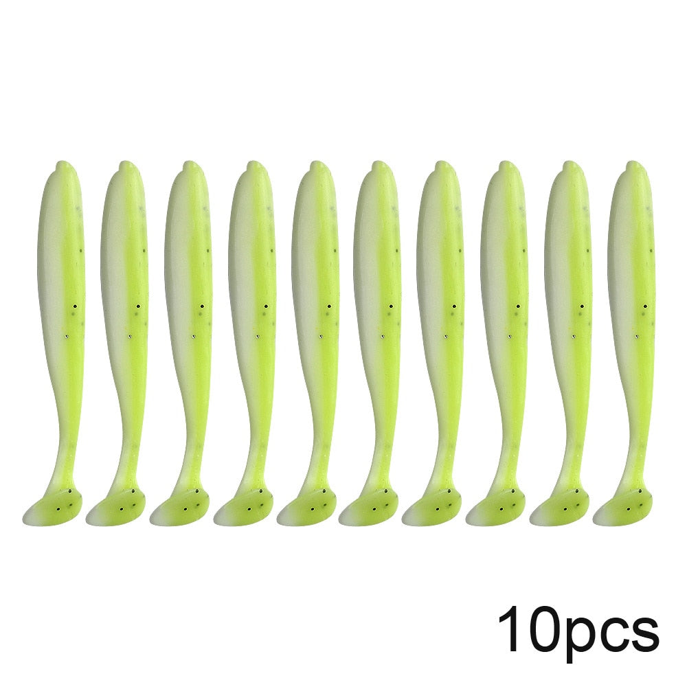 QXO 10pcs/Lot Soft Lures Silicone Bait 7cm 2g Goods For Fishing Sea Fishing Pva Swimbait Wobblers Artificial Tackle - Korvel