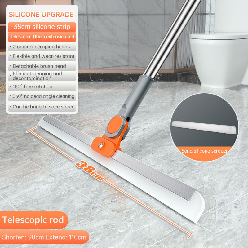 Magic Broom, Water Scraper, Mop, Bathroom Floor Scraper, Household Bathroom Floor Scraper, Wet and Dry Dual Purpose Broom - Korvel
