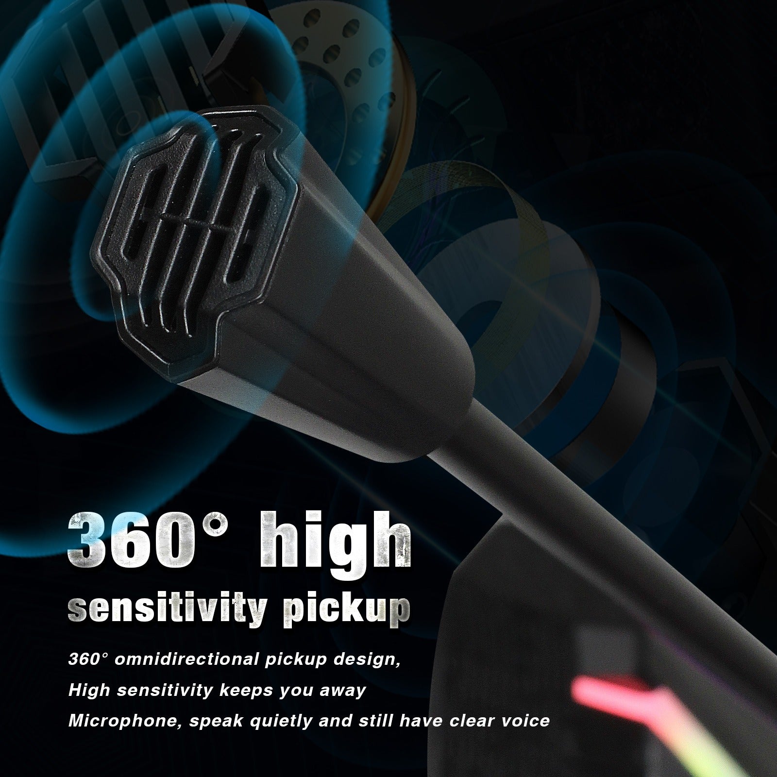 New desktop RGB luminous condenser microphone live broadcast shouting microphone gaming microphone - Korvel