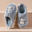 Chaussons Bonhomme de Neige - Chaussures d'Hiver en Peluche Antidérapantes