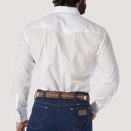 Classic White Pearl Snap Shirt for Men | Wrangler - Korvel