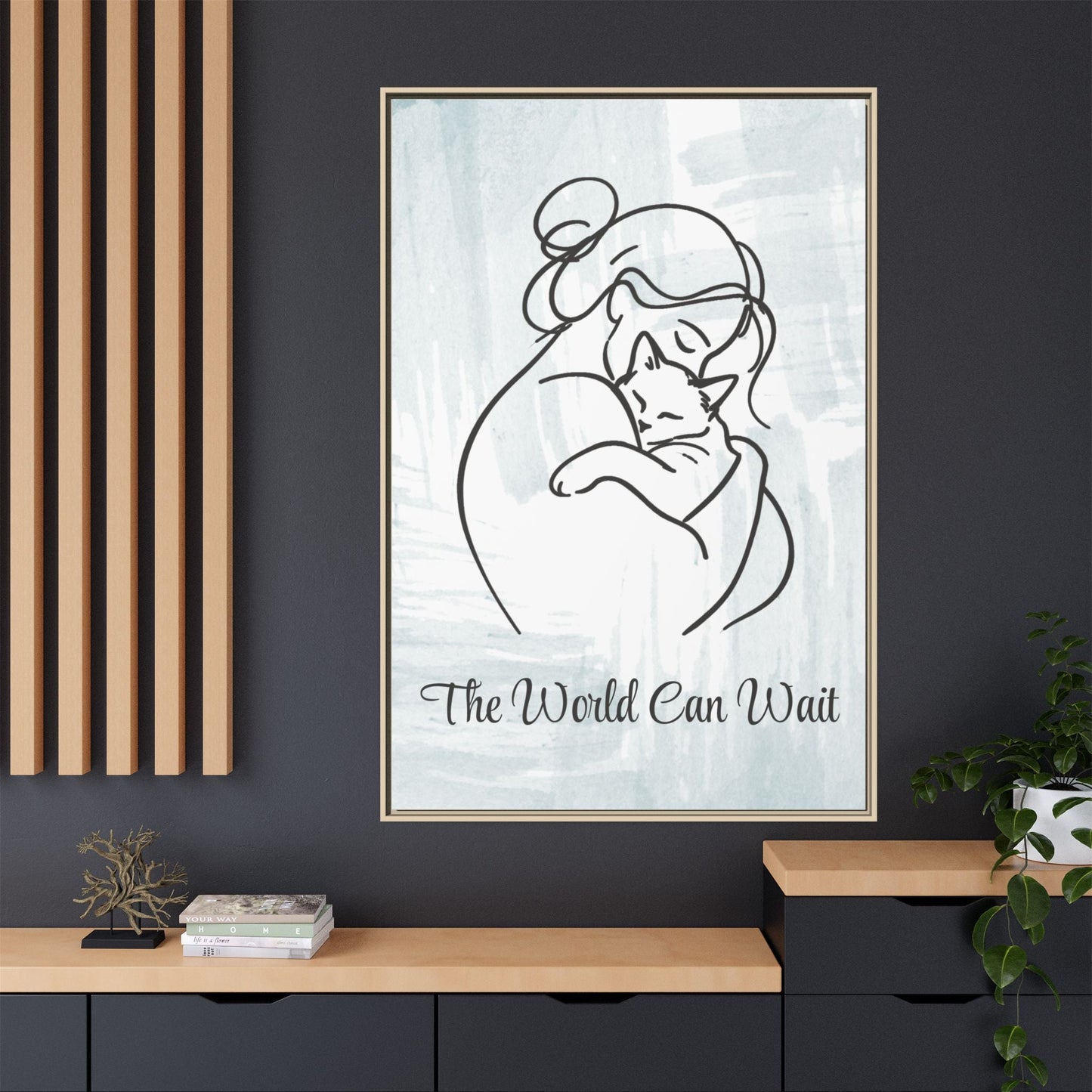 L'impression sur toile Chat Le Monde Peut Attendre