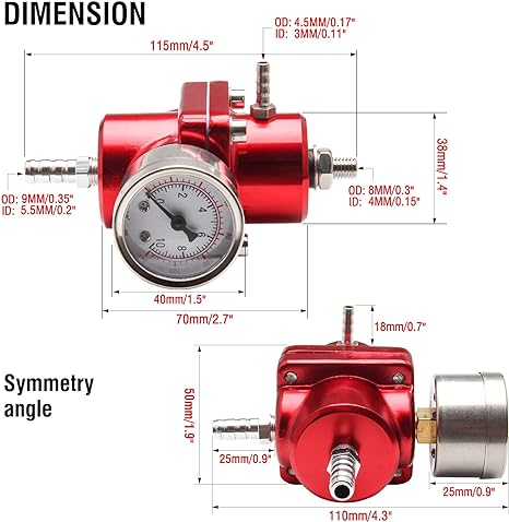 Megan Racing 3:1 Fuel Pressure Regulator Red V2