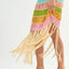 Vestido de ganchillo de múltiples colores con flecos para mujeres