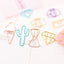 10 pcs/pack cute Cactus star Ice Cream Mini Paper Clips Kawaii Stationery Metal Clear Binder Clips Photos Tickets Notes Letter - Korvel