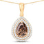 Colgante de Diamante Marrón Certificado IGI de 2.01 Quilates en Oro Amarillo de 18K