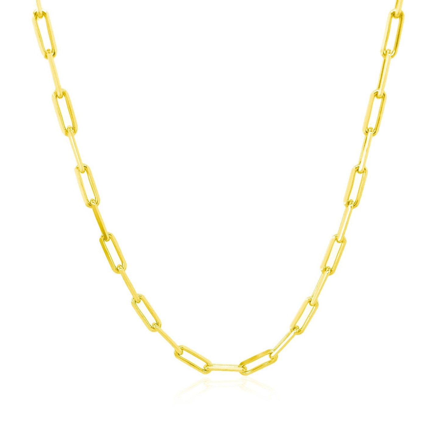 14K Yellow Gold Paperclip Chain Necklace