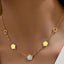 Stainless Steel White Mother-Of-Pearl Flower Necklace - Korvel