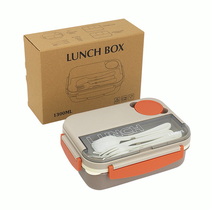 Student Japanese sealed four-compartment plastic lunch box bento box microwaveable lunch box - Korvel