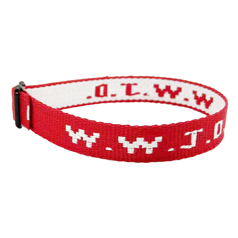 Alphabet Jacquard Printed Wrist Strap Bracelet Strap Unisex WWJD Bracelet Adjustable Bracelet - Korvel