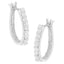 10K Yellow Gold Diamond Oblong Hoop Earrings