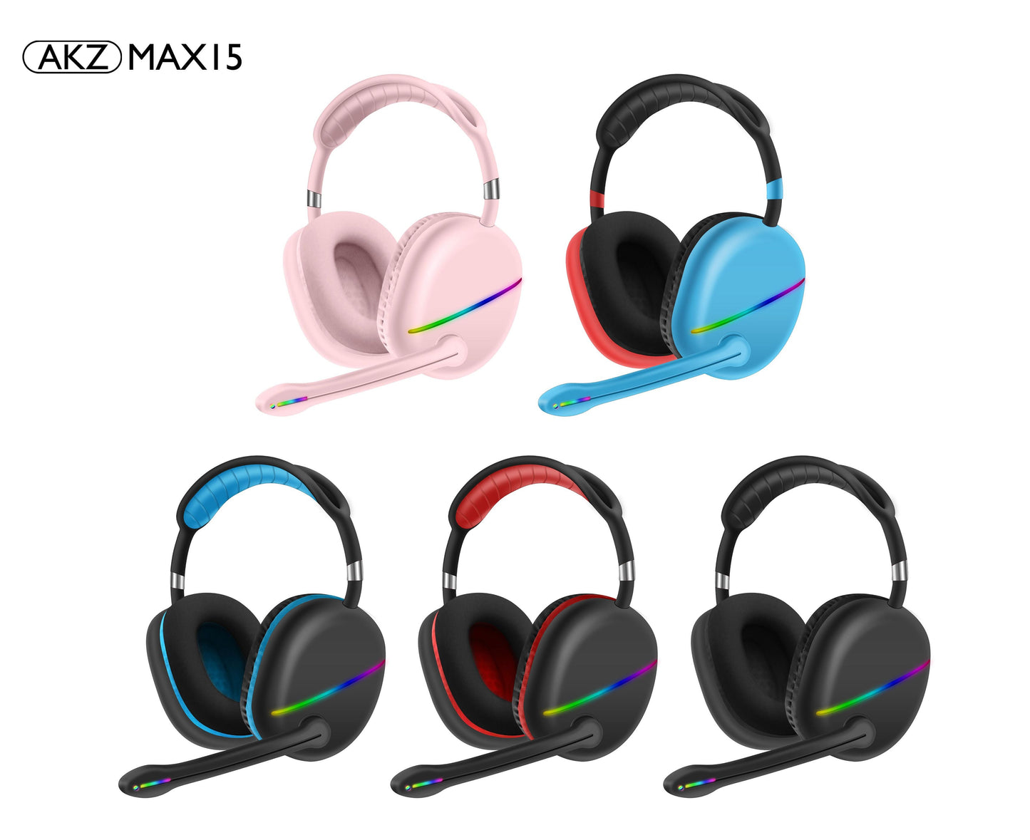 Auriculares Gaming Bluetooth RGB MAX15 con Micrófono