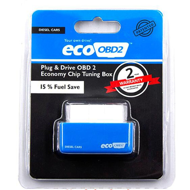 Green/Blue Eco OBD2 Economy Chip Tuning Box OBD Car Fuel Saver Eco OBD2 for Benzine Cars Fuel - Korvel