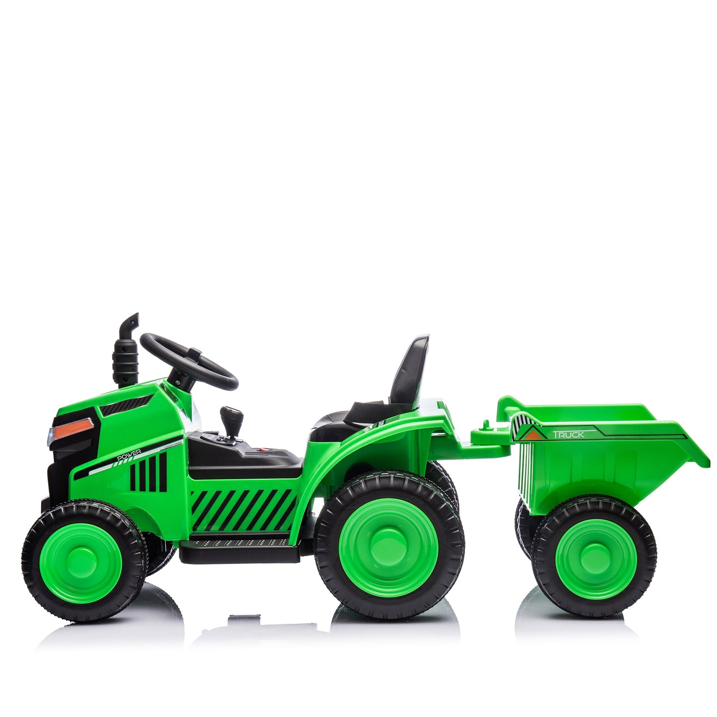 12V Electric Ride-On Tractor "Black Knight" with Detachable Tugboat