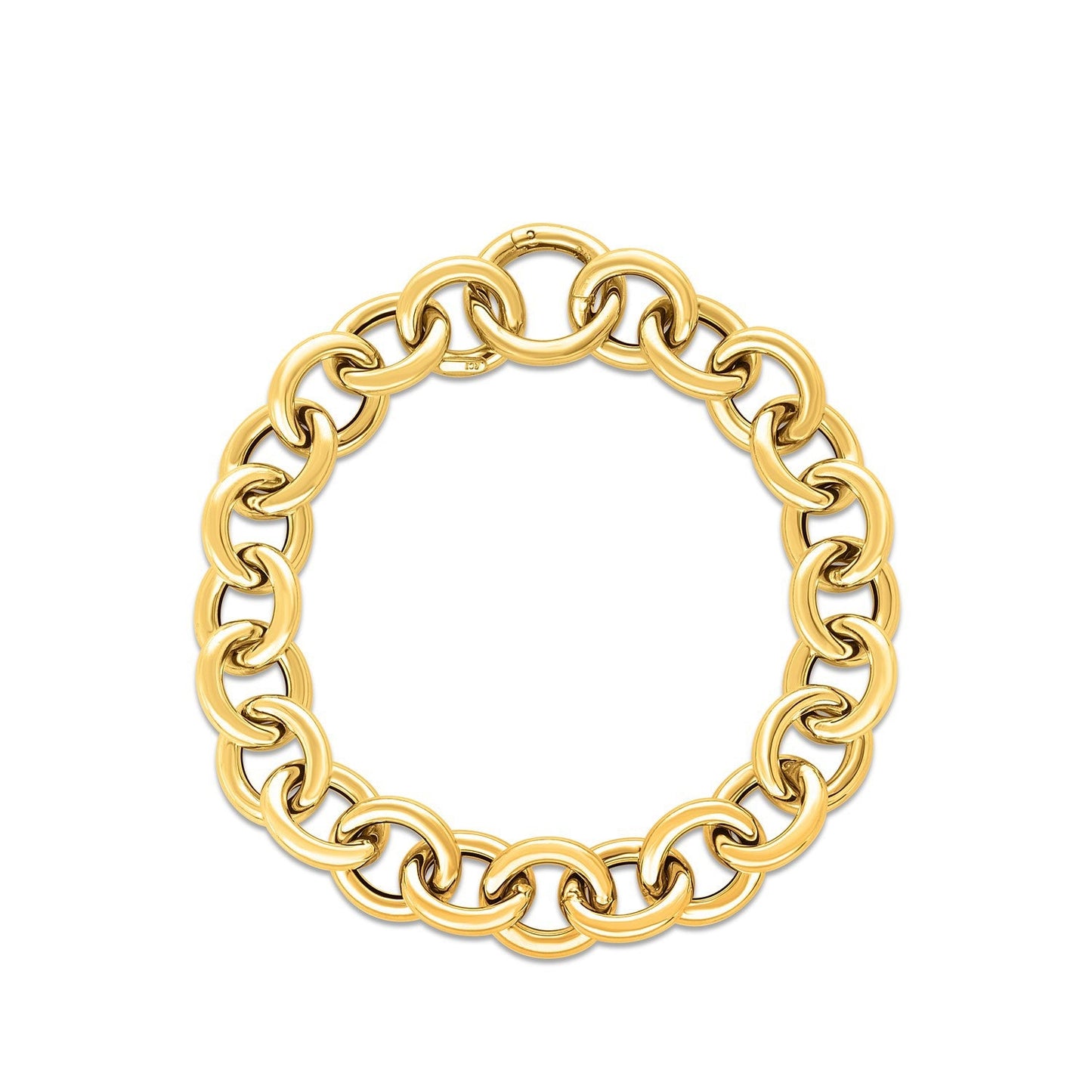 14k Yellow Gold Round Link Bracelet - Elegant Design
