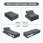 Four in one sofa bed, chair bed, multifunctional folding Ottoman bed with storage bag and USB port, dark blue - Korvel