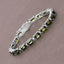 Bracelet en or blanc 14K avec tourmaline verte de 19,04 carats et diamants blancs