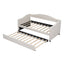 Upholstered Twin Size Daybed with Trundle, Beige - Korvel