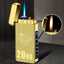 Gas electric triple fire metal windproof inflatable charging lighter personalized and creative trendy gift for boyfriend - Korvel