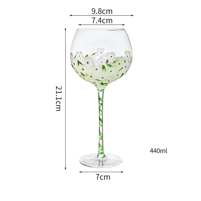 Hand Painted Glass Goblet for Elegant Celebrations