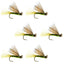 Mouches à saumon Olive X Caddis sans ardillon - Taille 14 (Pack de 6)
