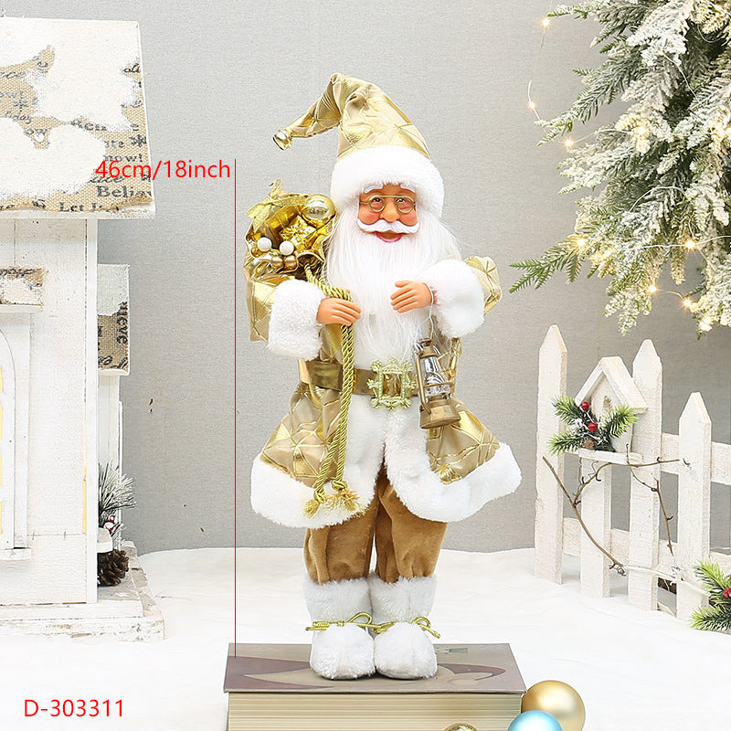 Christmas crafts 18 inch, wearing snow boots, backpack, standing, Santa Claus, dwarf - Korvel