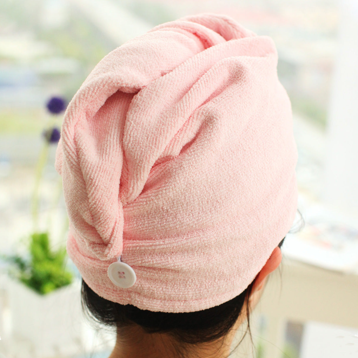 Style Solid Color Water-Absorbing Hair Drying Cap Thickened Hair Towel Dry Bath Hat - Korvel