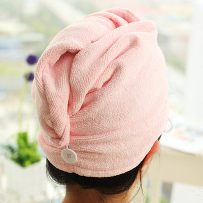 Style Solid Color Water-Absorbing Hair Drying Cap Thickened Hair Towel Dry Bath Hat - Korvel