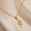 Spirit Snake Pendant Retro Style Personalized Necklace Women's Stainless Steel Gold Plated - Korvel