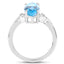3.67 Carat Swiss Blue Topaz & Diamond Sterling Silver Ring