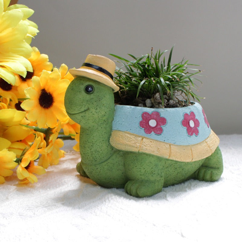 Turtle Flower Pot Decoration Outdoor Courtyard - Korvel