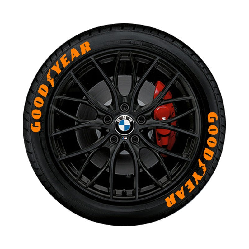 Premium 3D English Letter Tire Stickers for Cars