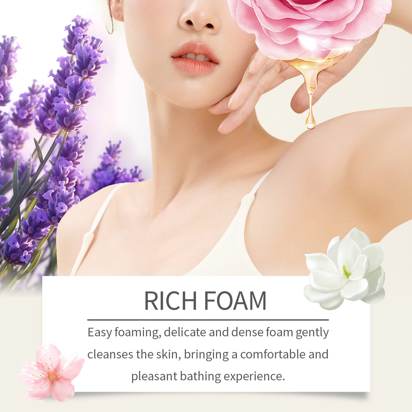Fragrant Body Wash (Rose Scent) Moisturize And Moisturize Skin To Improve Dry Women's Body Wash - Korvel