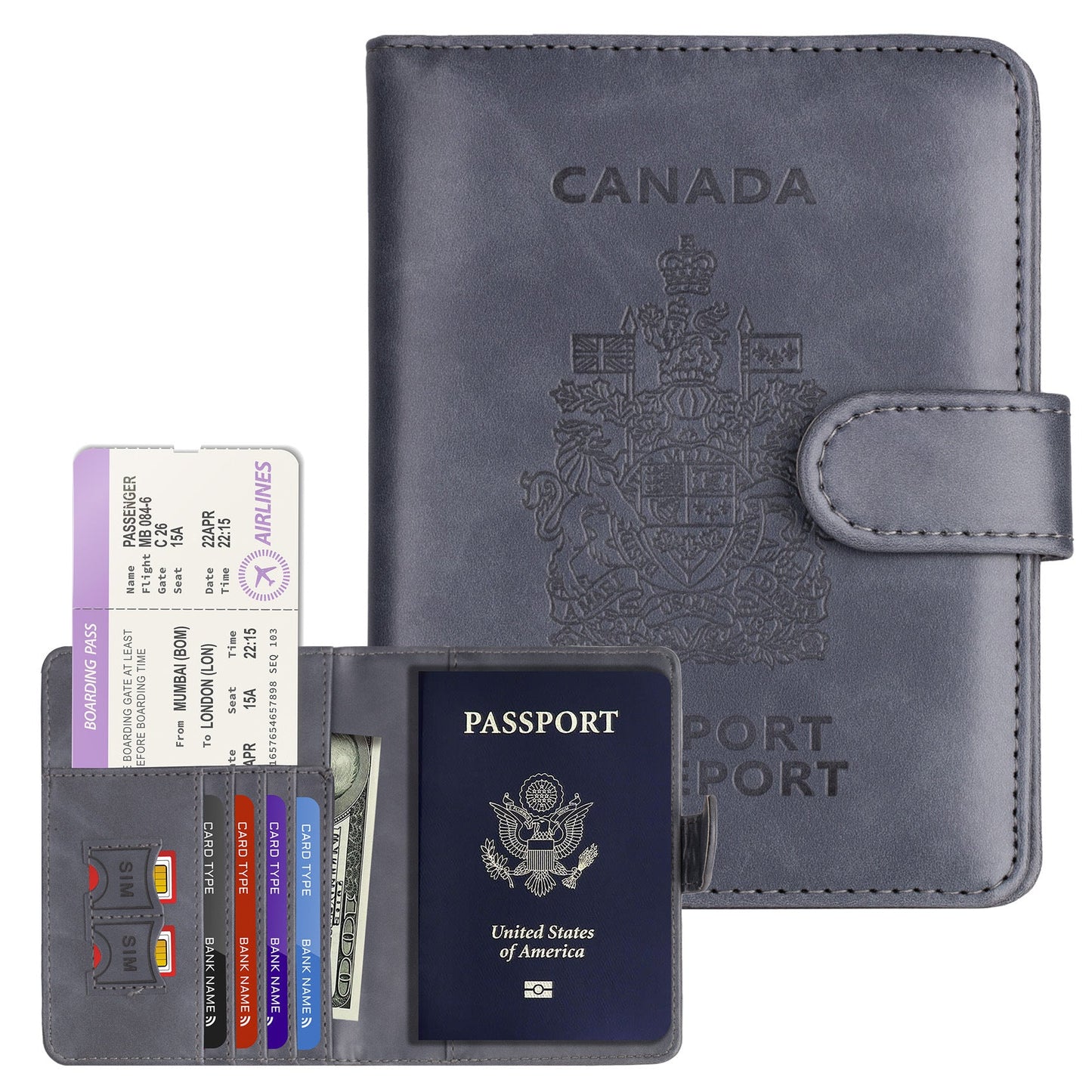 Housse de passeport anti-magnétique canadienne Buckle